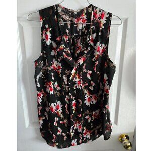 Floral Butterfly Sleeveless Blouse